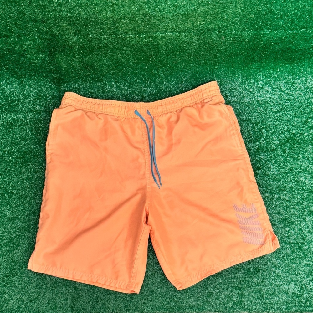 Nike peach color Swim Shorts with Blue Accents